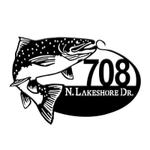 personalized salmon address sign fishing house number plaque custom metal sign 0