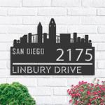 personalized san diego city skyline metal address sign house number plaque realtor closing gift custom metal sign 0