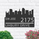 personalized san jose city skyline metal address sign house number plaque realtor closing gift custom metal sign 0