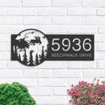 personalized santa claus flying on sleigh reindeer christmas address sign house number plaque custom metal sign 0