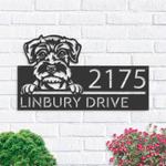 personalized schnauzer dog cute puppy address sign house number plaque custom metal sign 0