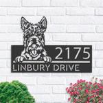 personalized scottish terrier dog cute puppy address sign house number plaque custom metal sign 0