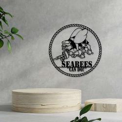 personalized seabee navy veteran sign independence day veteran day patriotic decor custom metal sign 3