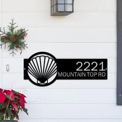 personalized seashell address sign beach theme house number 1