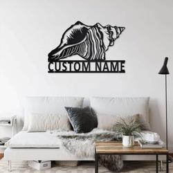 personalized seashell metal sign seashell name sign room home beach decor seashell lover gift 1