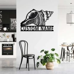 personalized seashell metal sign seashell name sign room home beach decor seashell lover gift 2