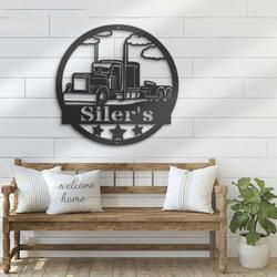 personalized semi truck driver sign trucker name custom metal signs truck sign dad gifts 2