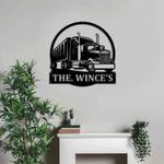 personalized semi truck sign truck driver custom metal sign gifts for trucker 0
