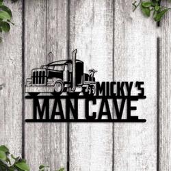 personalized semi truck sign truck driver name sign semi truck custom metal sign man cave decor 1