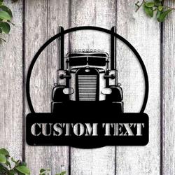 personalized semi truck sign trucker gifts truck driver custom metal sign birthday gifts dad gifts 1