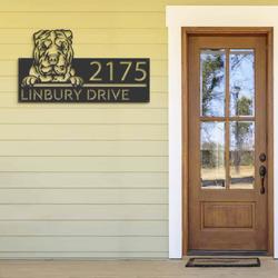 personalized shar pei dog cute puppy address sign house number plaque custom metal sign 1