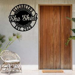 personalized she shed garden room decorative custom metal sign housewarming gift 4
