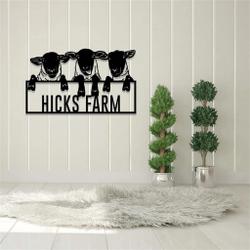 personalized sheep metal sign goat farm sign farmhouse decor 1