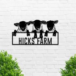 personalized sheep metal sign goat farm sign farmhouse decor 2