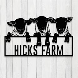 personalized sheep metal sign goat farm sign farmhouse decor 3