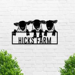personalized sheep metal signs housewarming gift for farmer rustic farm decor 2