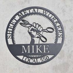 personalized sheet metal workers tradesman retirement gifts custom metal sign 1
