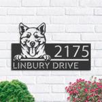 personalized shiba inu dog cute puppy address sign house number plaque custom metal sign 0