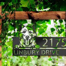 personalized shiba inu dog cute puppy address sign house number plaque custom metal sign 1