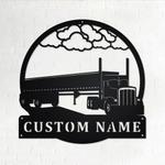 personalized side dump truck metal name sign home decor gift for truck drivers 0