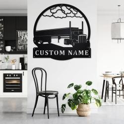 personalized side dump truck metal name sign home decor gift for truck drivers 1
