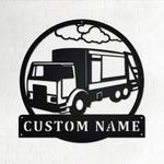 personalized side garbage truck metal name sign home decor gift for truck drivers 0