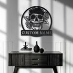 personalized skull metal sign tattoo sign floral sugar skull sign tattoo lover gifts 0