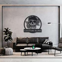 personalized skull metal sign tattoo sign floral sugar skull sign tattoo lover gifts 1