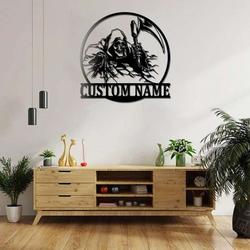 Personalized Skull Ripper Metal Wall Art Custom Name Sign Halloween Decoration for Home