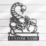 personalized skull scorpion skull metal wall art halloween decoration for home 0