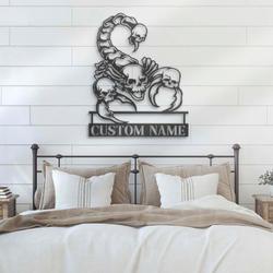 personalized skull scorpion skull metal wall art halloween decoration for home 2