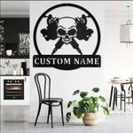 personalized skull tattoo artist sign tattoo room sign ink studio name sign machine shop decor birthday gifts 0