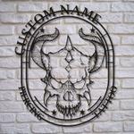 personalized skull tattoo metal sign tattoo studio sign tattoo room decor custom metal signs 0
