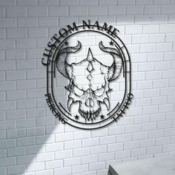 personalized skull tattoo metal sign tattoo studio sign tattoo room decor custom metal signs 2