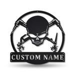 personalized skull welder fabricator metal sign art man cave home decor custom metal sign 0