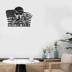personalized skull welder us flag mechanic custom metal sign housewarming gifts 3