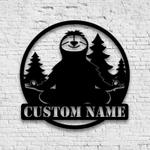 personalized sloth yoga namaste yoga studio home decor custom metal sign 0