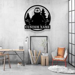 personalized sloth yoga namaste yoga studio home decor custom metal sign 2