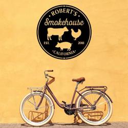 personalized smoke house metal sign grill sign farmhouse decor grill bar sign fathers day gift dad gifts 1