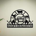 personalized smokehouse metal sign bbq sign barbecue sign bar and grill sign patio decor home outdoor bbq decor 0