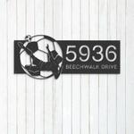 personalized soccer player football v2 address sign house number plaque custom metal sign 0