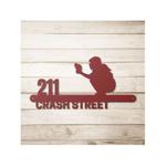 personalized softball catcher address sign softball fans house number plaque custom metal sign 0