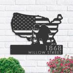 personalized soldier american flag patriotic army address sign house number plaque custom metal sign 0