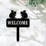 personalized squirrel garden stake welcome address sign house number plaque custom metal sign 0