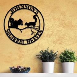 personalized squirrel heaven campground decor custom metal sign 4