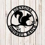 personalized squirrel house squirrel ranch garden decorative custom metal sign 0