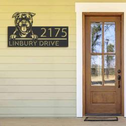 personalized staffordshire bull terrier dog address sign house number plaque custom metal sign 2