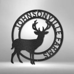 personalized stag address sign deer hunting house number plaque custom metal sign 2