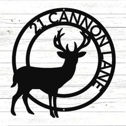 personalized stag address sign deer hunting house number plaque custom metal sign 3