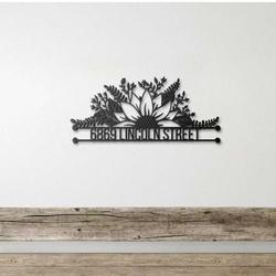 personalized sunflower address sign house number plaque custom metal sign 2